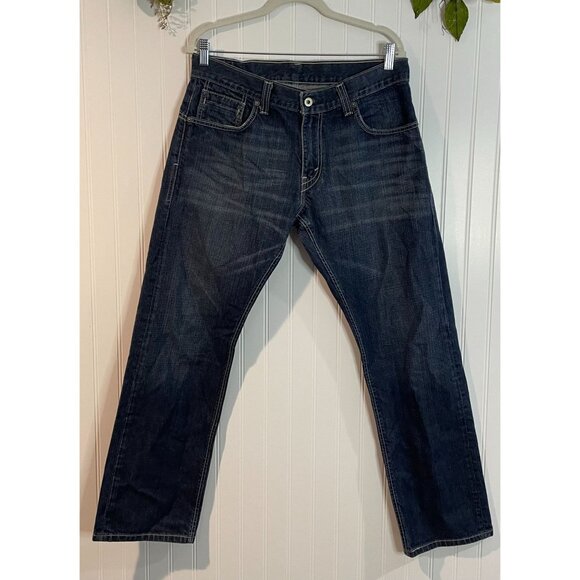 Levis514Slim Straight Mens Jeans 33x30 Blue Denim100%Cotton Zippered Back Pocket